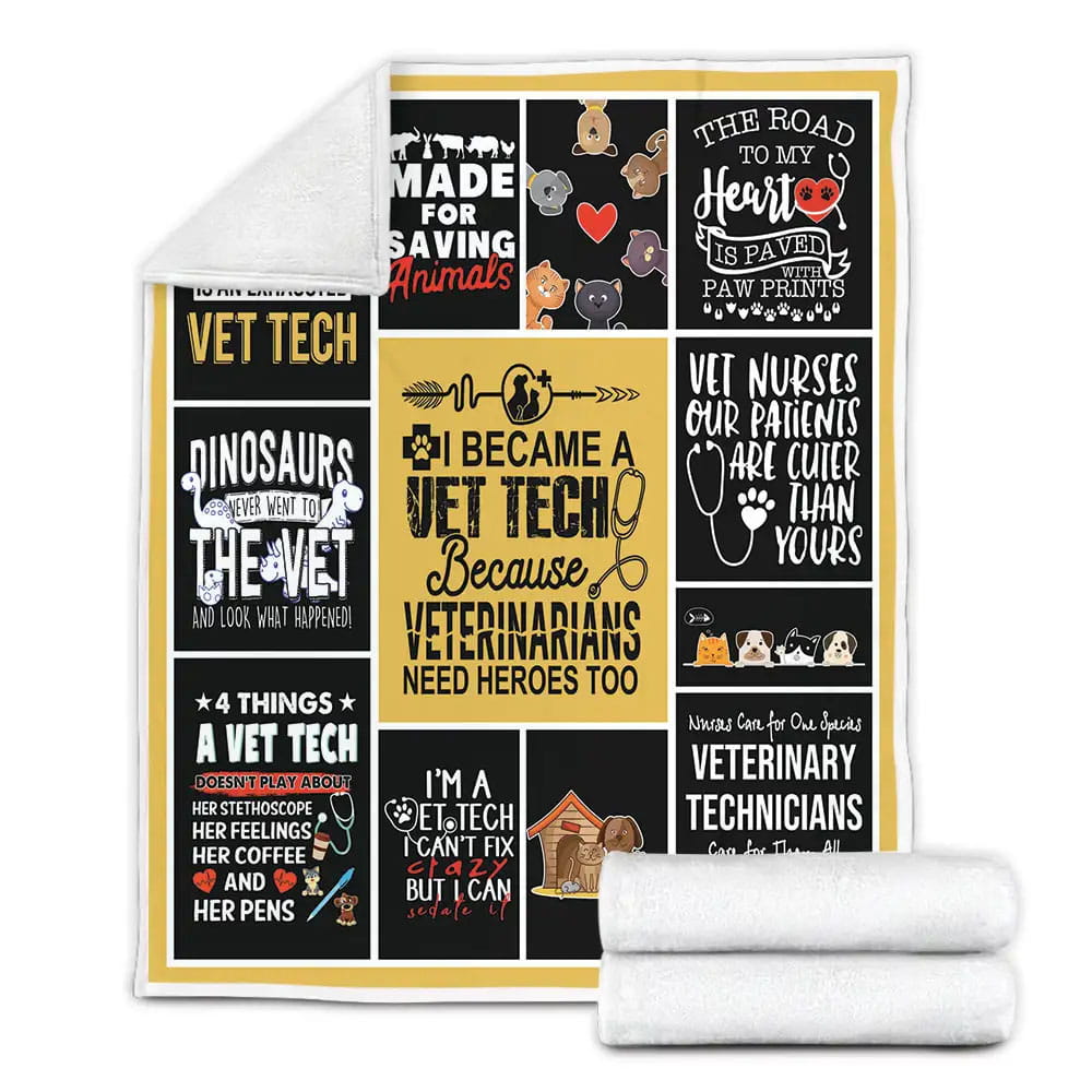 Proud Vet Tech Fleece Blanket Perfect 