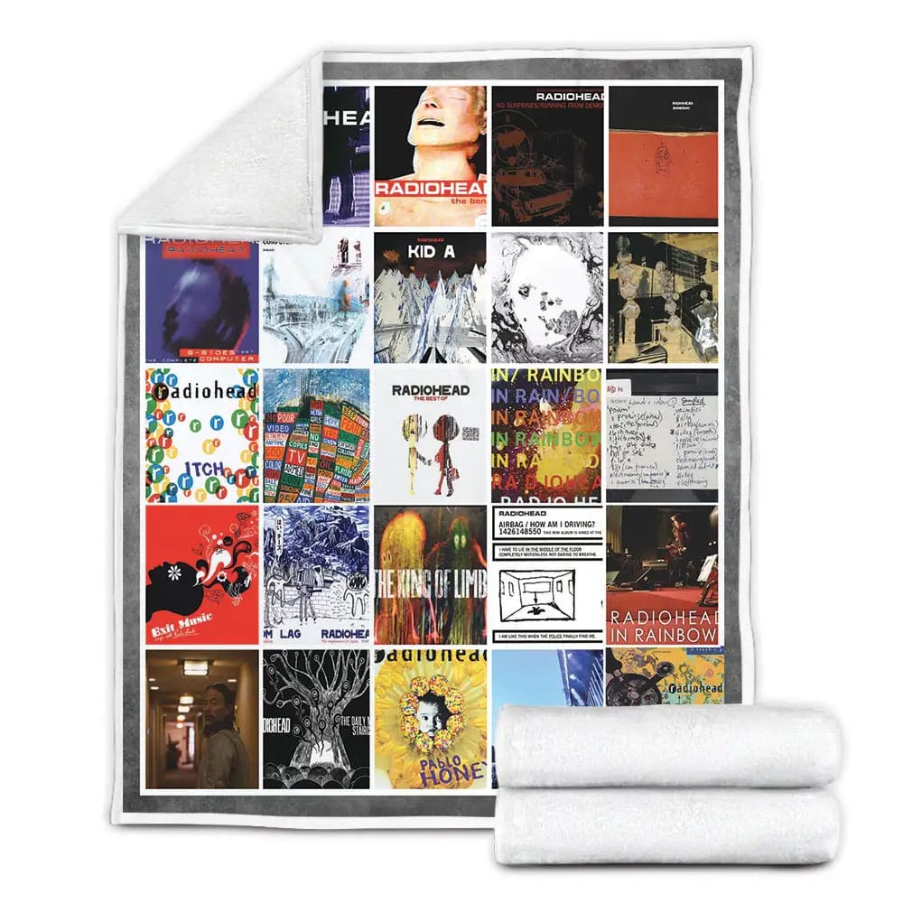 Radiohead Albums Cover Poster Fleece Blanket Gift For Wife Husband Besties