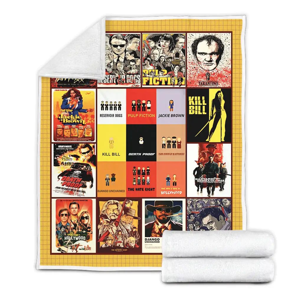 Quentin Tarantino Fleece Blanket Gift For Birthday Halloween Christmas