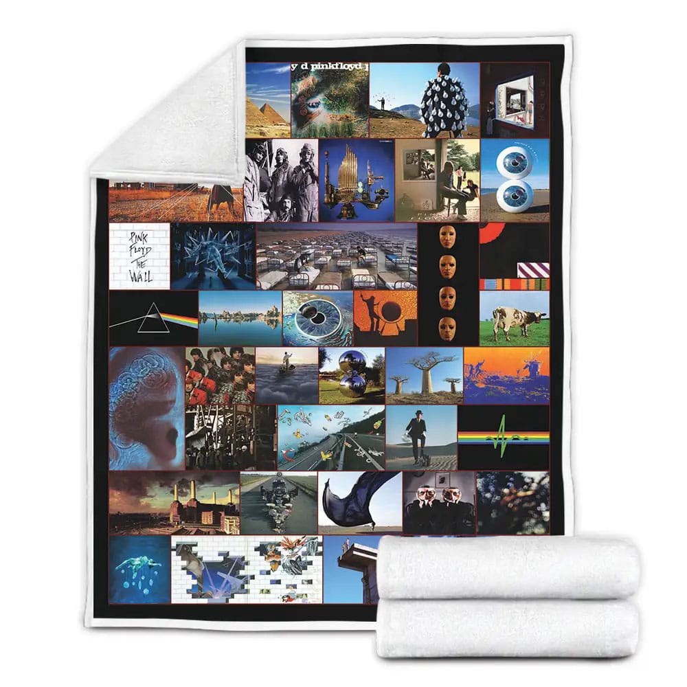 Pink Floyd Collage Fleece Blanket Gift For Mothers Day Fathers Day