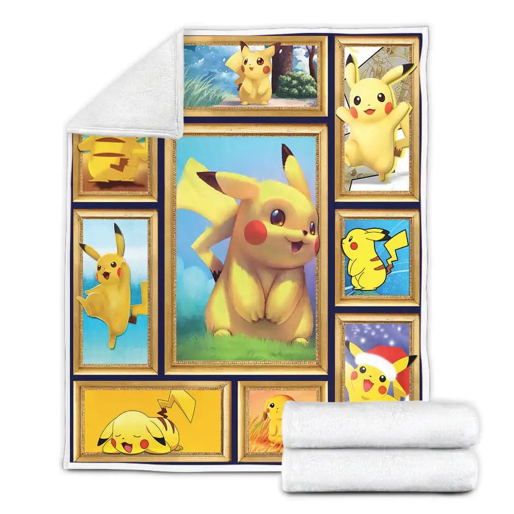 Pikachu Fleece Blanket Gift For Wife Husband Besties