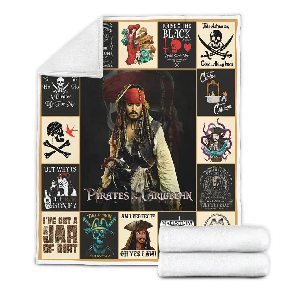 Pirates Of The Caribbean Fleece Blanket Gift For Birthday Halloween Christmas