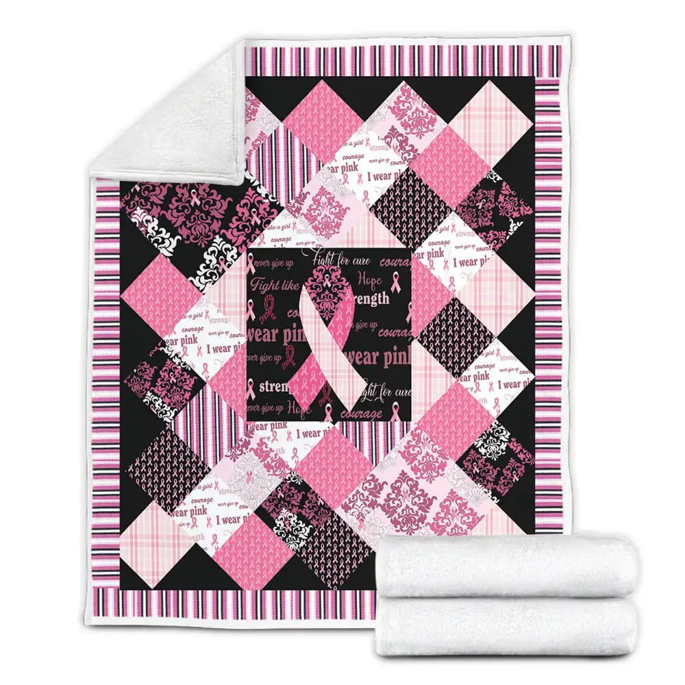 Pink Ribbon Awareness Fleece Blanket Perfect 