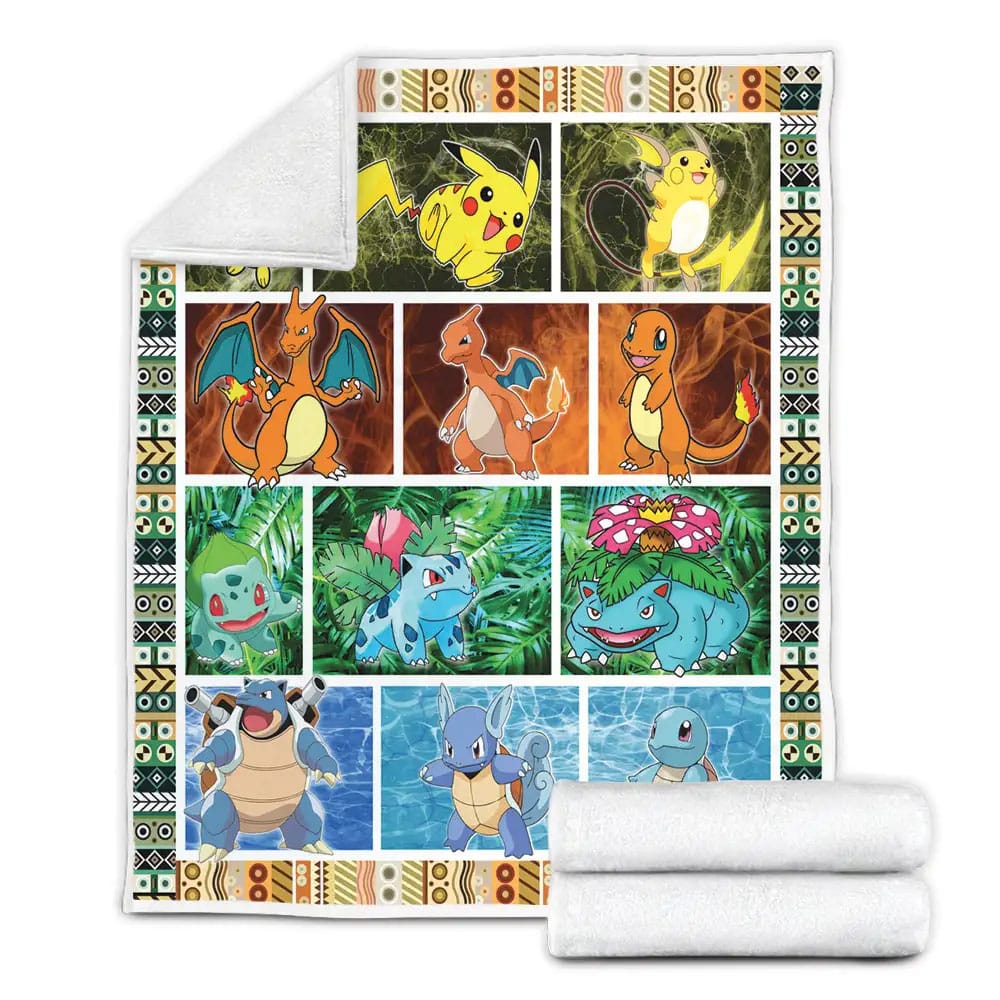 Pokemon Evolutions Fleece Blanket Gift For Birthday Halloween Christmas