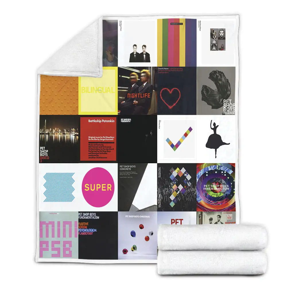 Pet Shop Boys Album Covers Fleece Blanket Gift For Wife Husband Besties