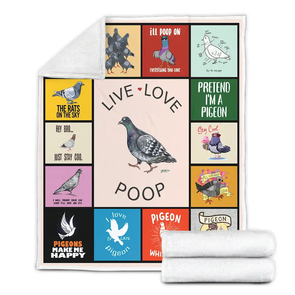 Pigeon Fleece Blanket Gift For Birthday Halloween Christmas