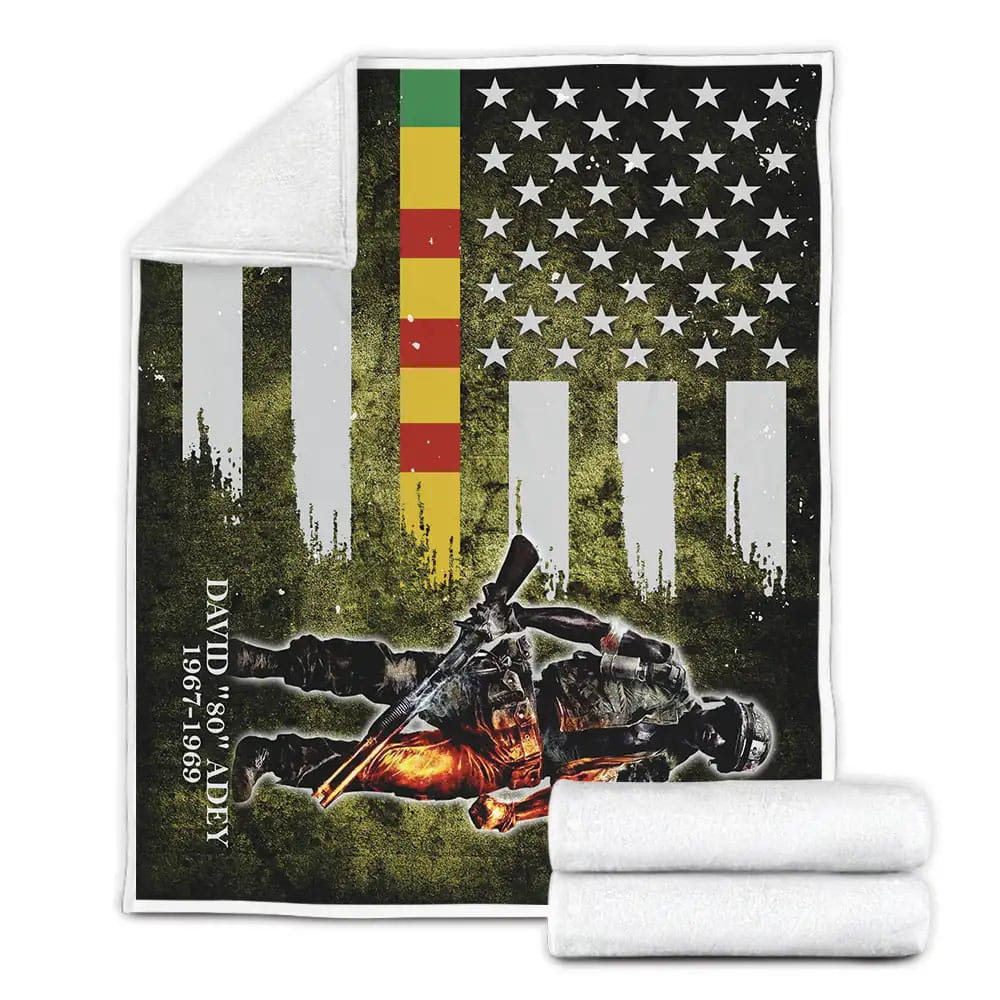 Petmytshirt Vietnam Veteran Fleece Blanket Gift For Birthday Halloween Christmas