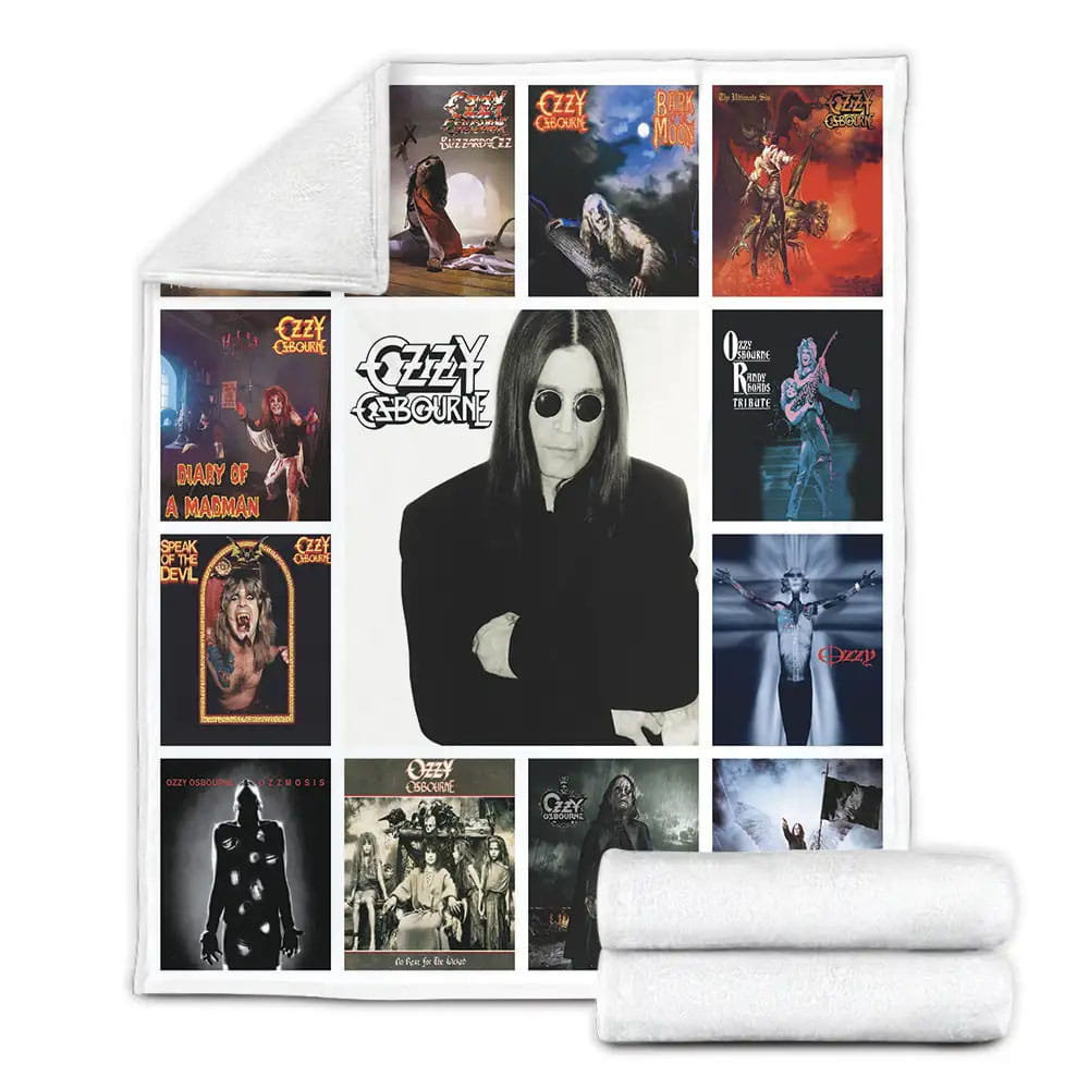 Ozzy Osbourne Album Covers Fleece Blanket Perfect 