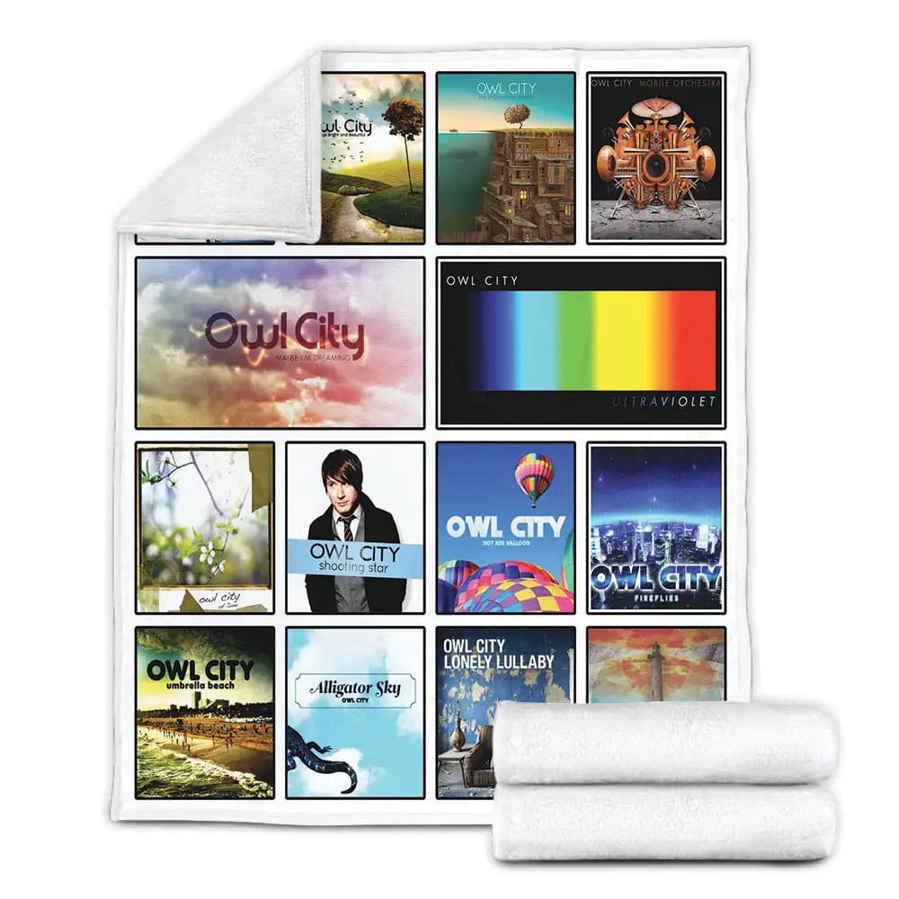 Owl City Album Covers Fleece Blanket Gift For Mothers Day Fathers Day