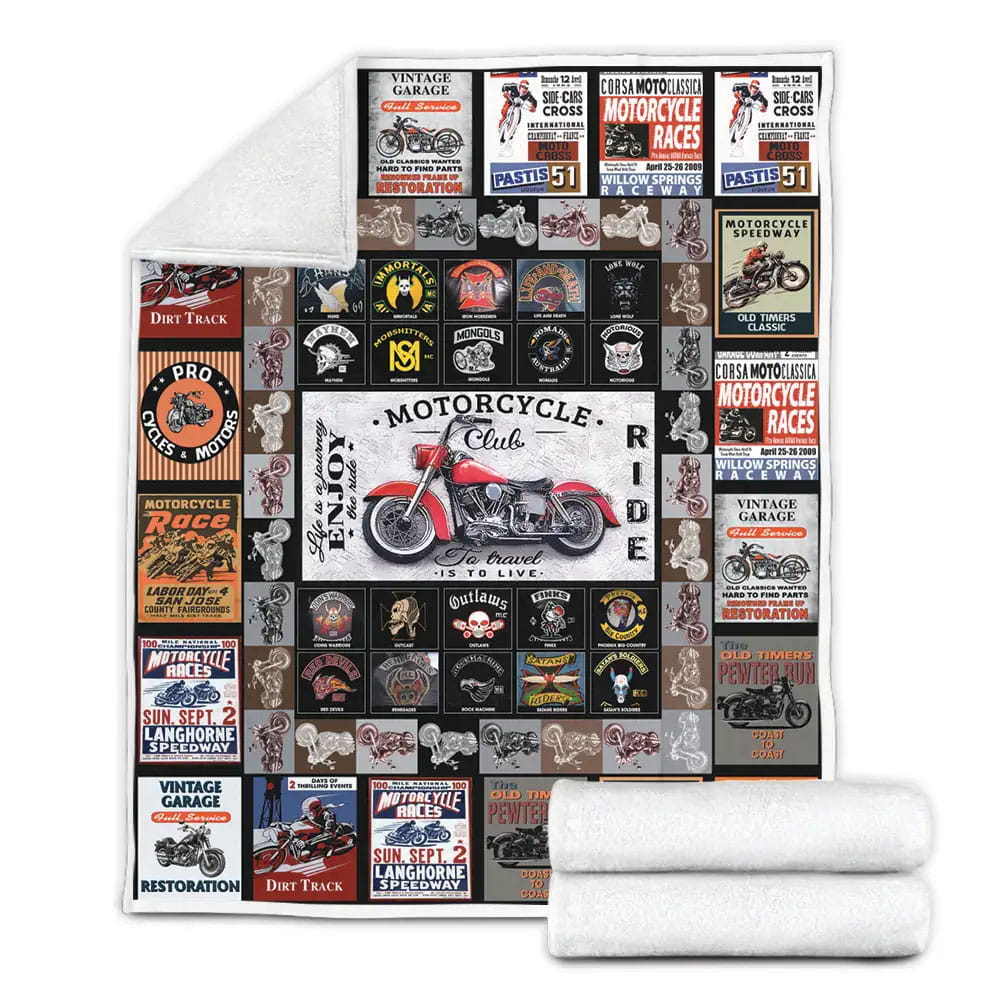 Outlaw Motorcycle Gangs Fleece Blanket Gift For Wife Husband Besties