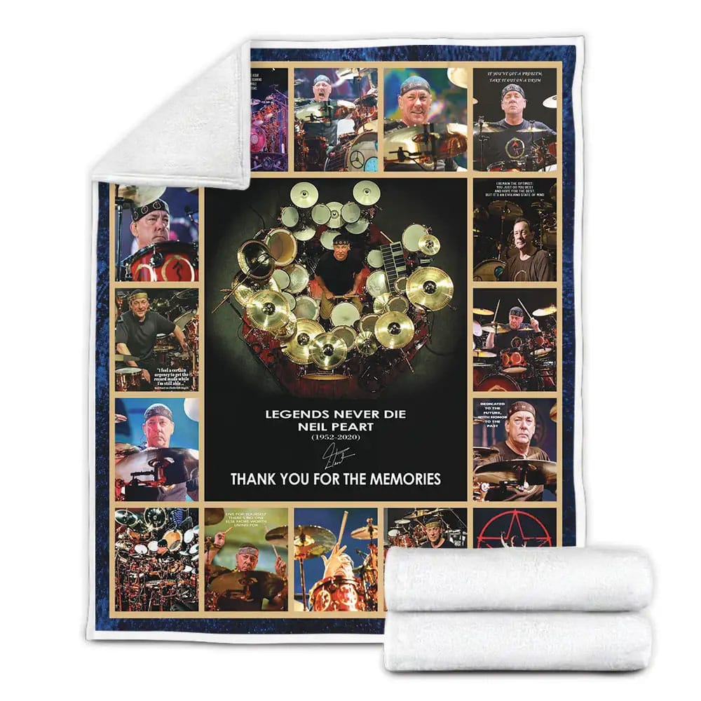 Neil Peart- Thank You For The Memories Fleece Blanket Gift For Mothers Day Fathers Day