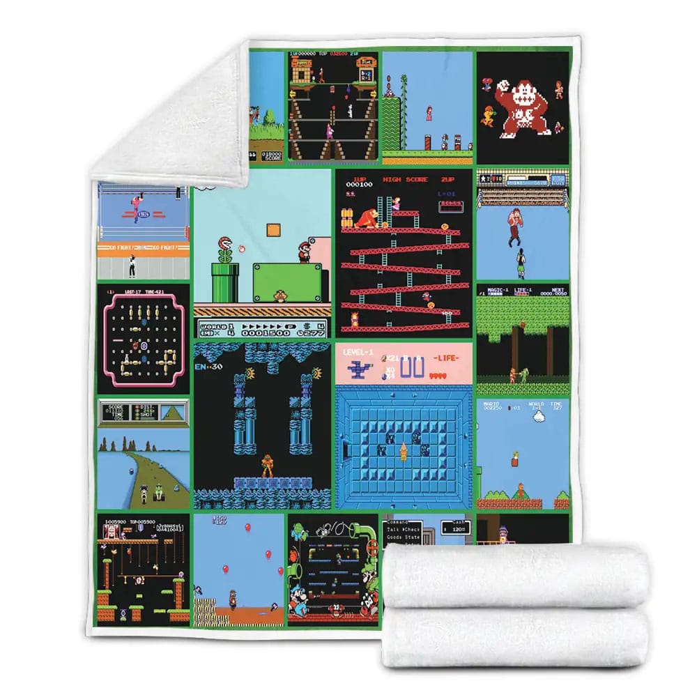Nintendo Games Fleece Blanket Gift For Wife Husband Besties
