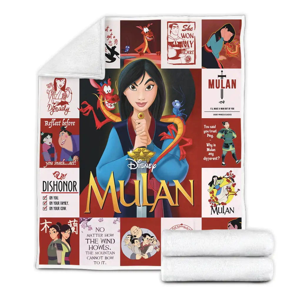 Mulan Fleece Blanket Gift For Birthday Halloween Christmas
