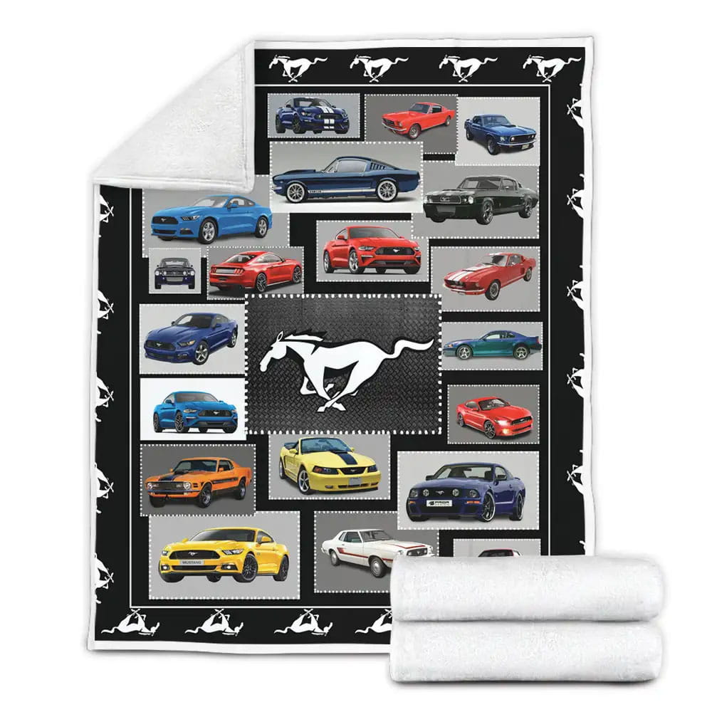 Mustang Collection Fleece Blanket Gift For Mothers Day Fathers Day