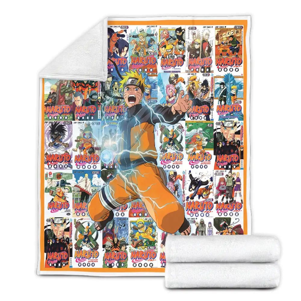 Naruto Manga Cover Fleece Blanket Gift For Birthday Halloween Christmas