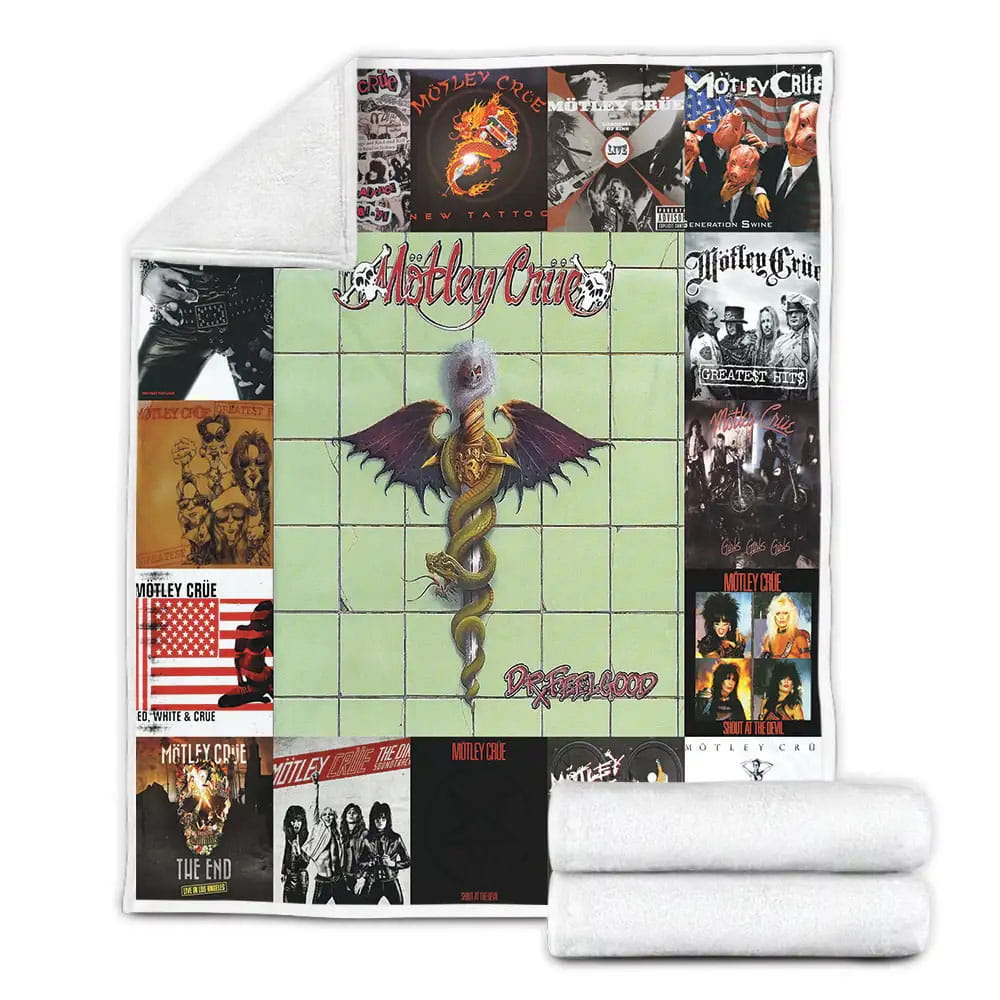 Motley Crue Fleece Blanket Gift For Mothers Day Fathers Day