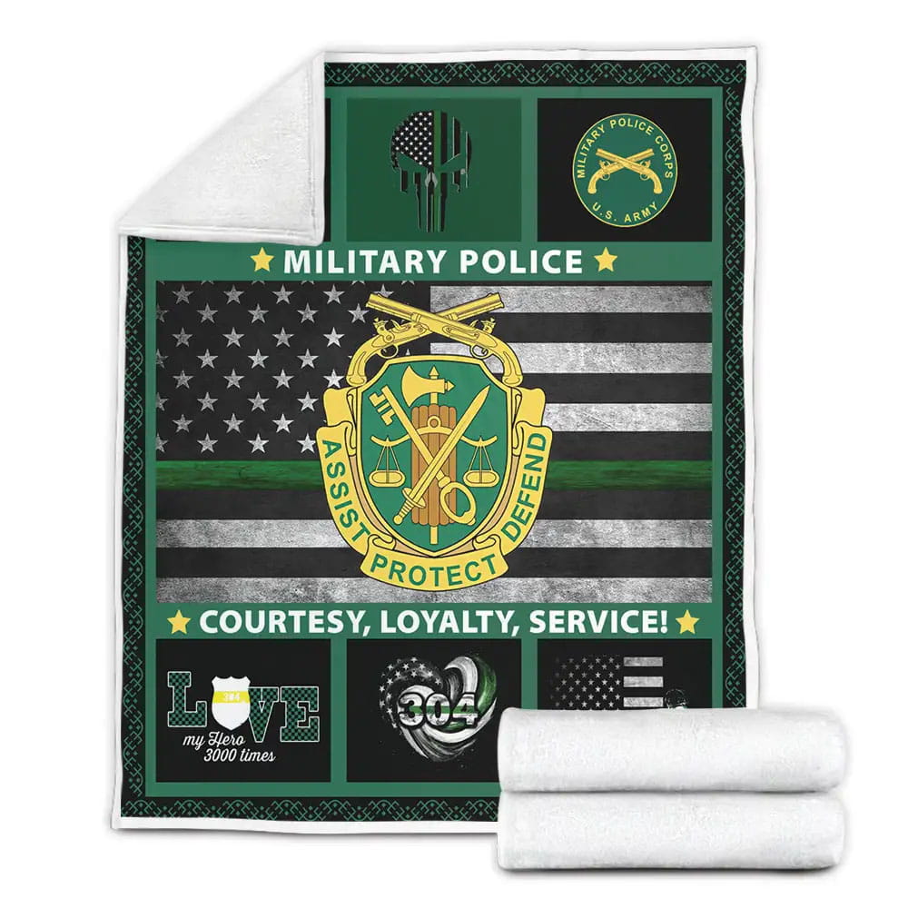 Military Police Courtesy Loyalty Service Fleece Blanket Perfect 