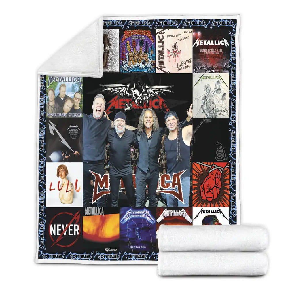 Metallica Albums Cover Poster Fleece Blanket Gift For Birthday Halloween Christmas