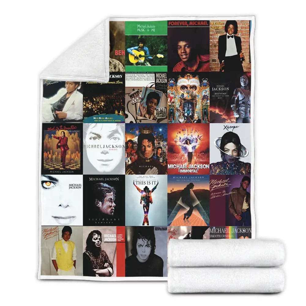Michael Jackson Style Three Album Covers Fleece Blanket Gift For Birthday Halloween Christmas
