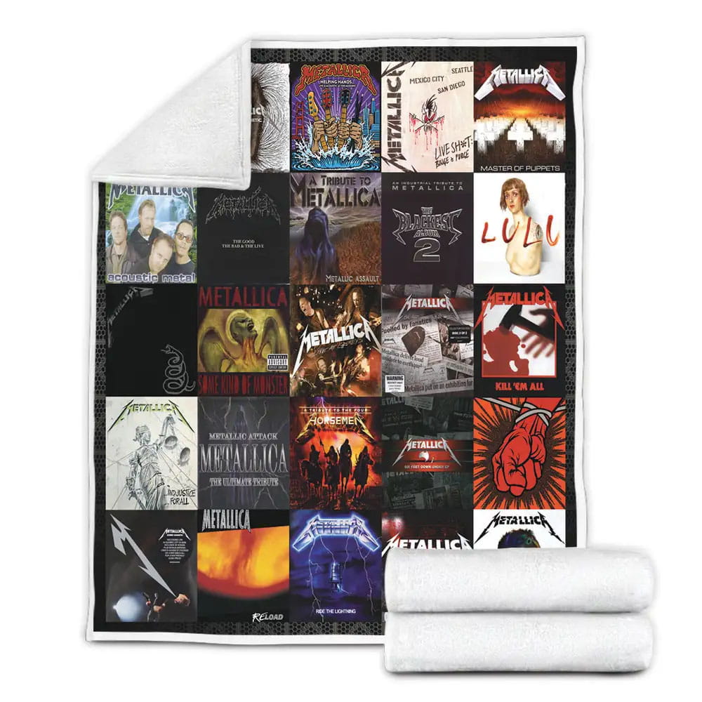 Metallica Albums Cover Poster Fleece Blanket Gift For Mothers Day Fathers Day