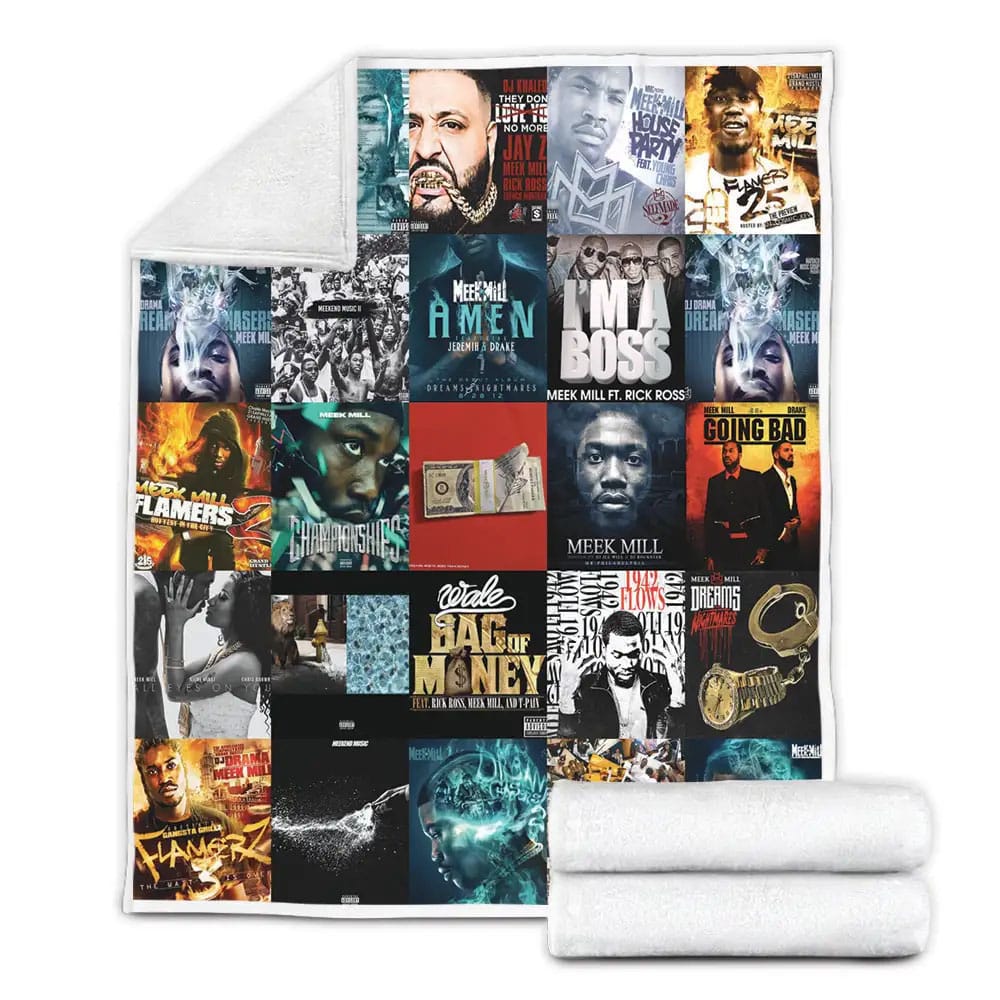 Meek Mill Albums Fleece Blanket Gift For Birthday Halloween Christmas