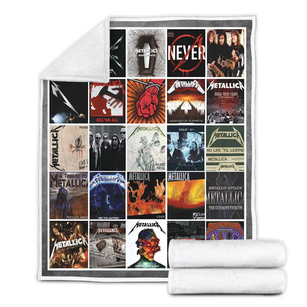 Metallica Albums Cover Poster Fleece Blanket Gift For Wife Husband Besties