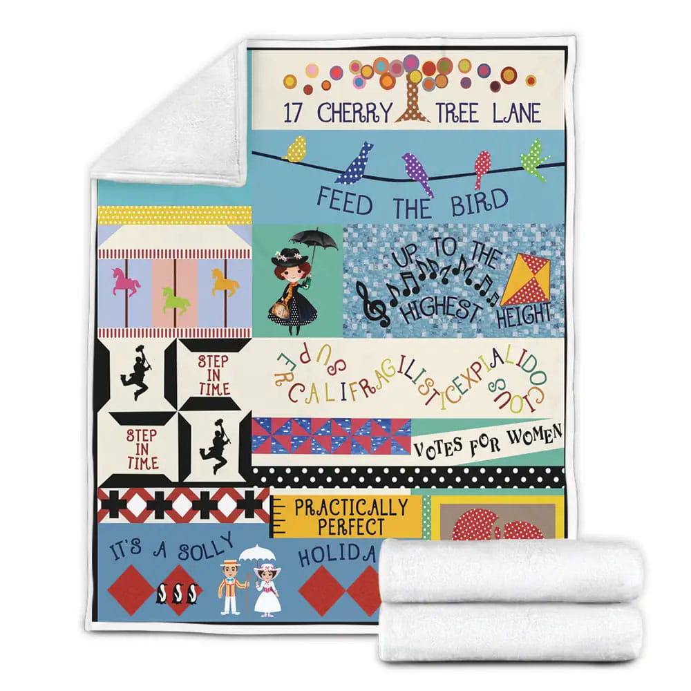 Mary Poppins Fleece Blanket Gift For Birthday Halloween Christmas