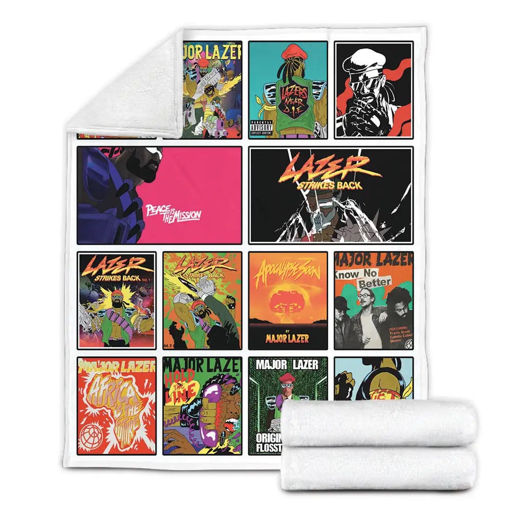 Major Lazer Album Covers Fleece Blanket Gift For Mothers Day Fathers Day