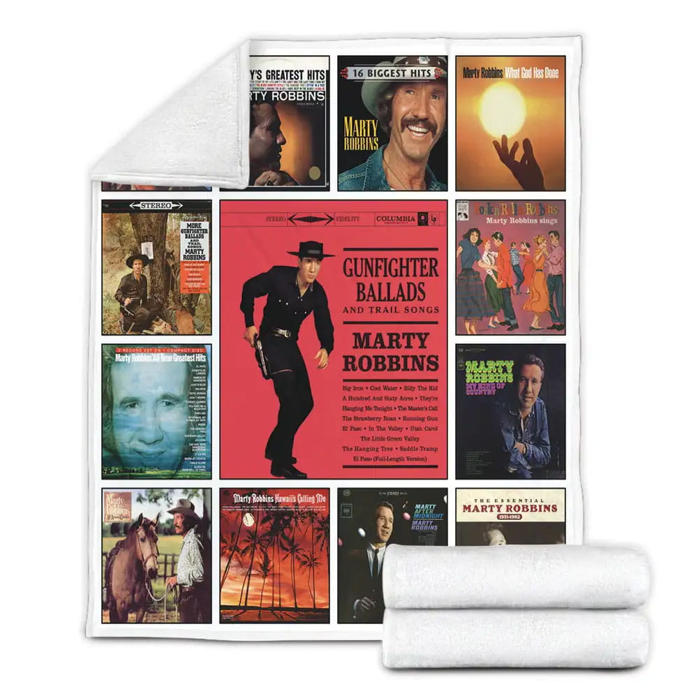 Marty Robbins Fleece Blanket Gift For Wife Husband Besties