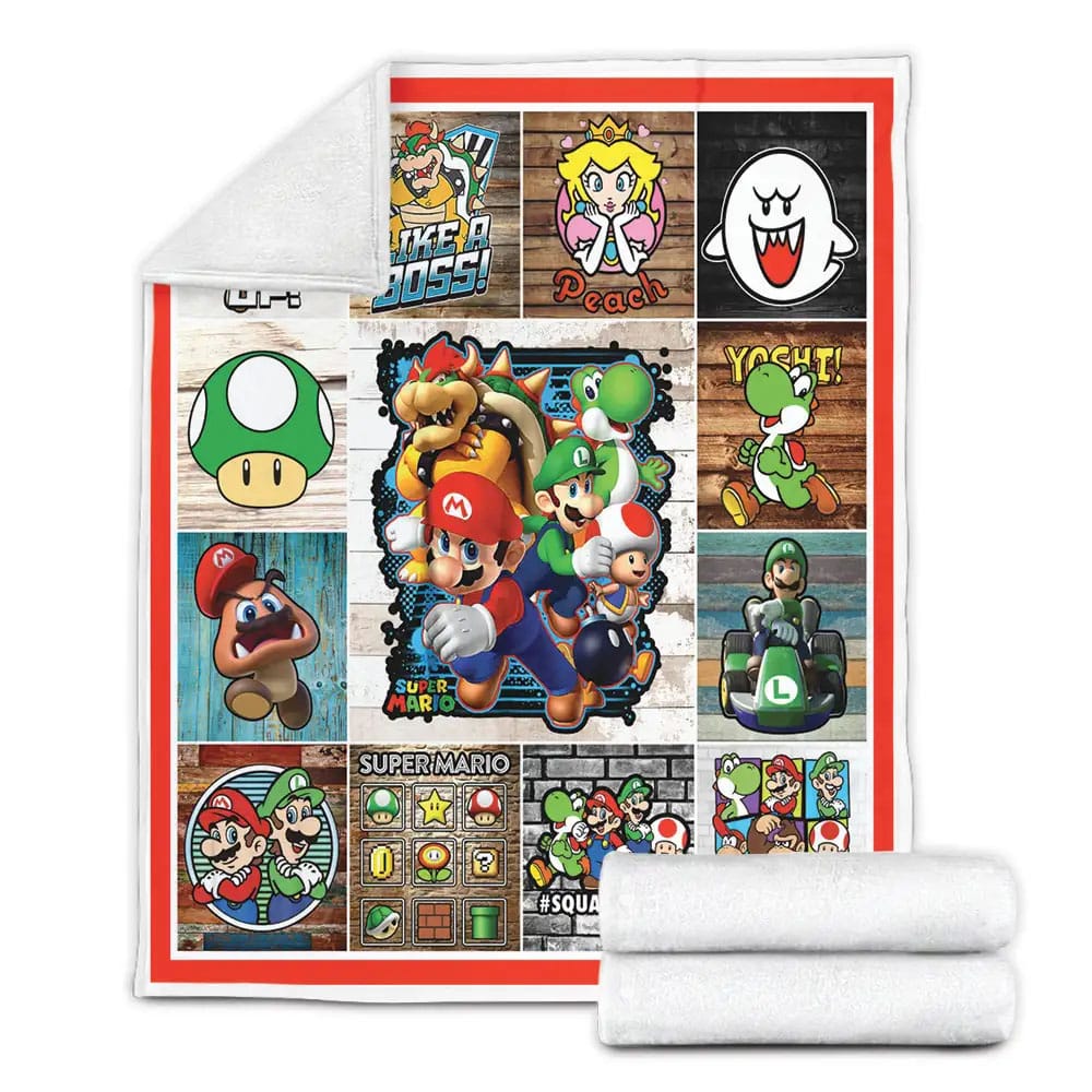 Mario Fleece Blanket Gift For Wife Husband Besties