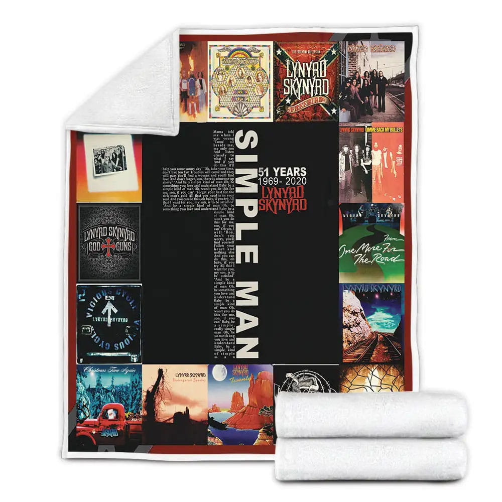 Lynyrd Skynyrd Fleece Blanket Gift For Birthday Halloween Christmas