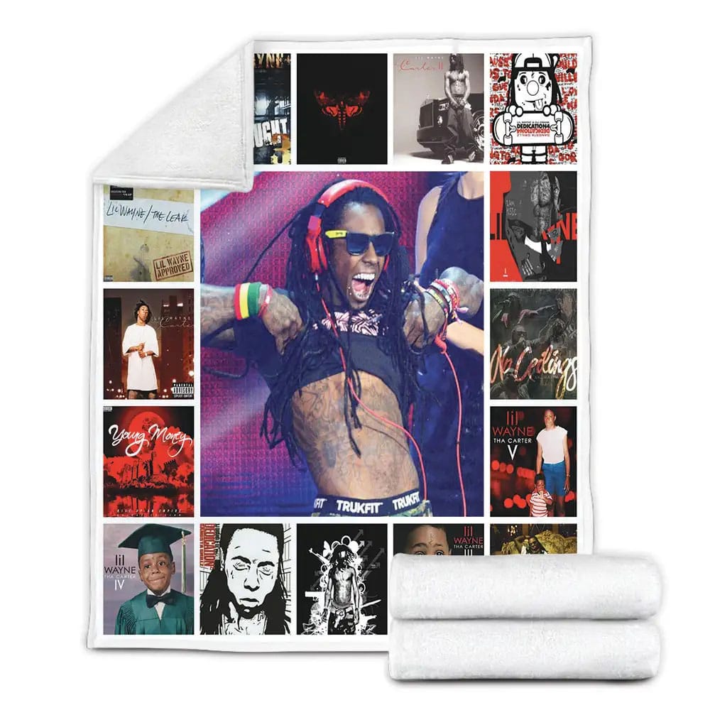 Lil Wayne Album Covers Fleece Blanket Gift For Wife Husband Besties