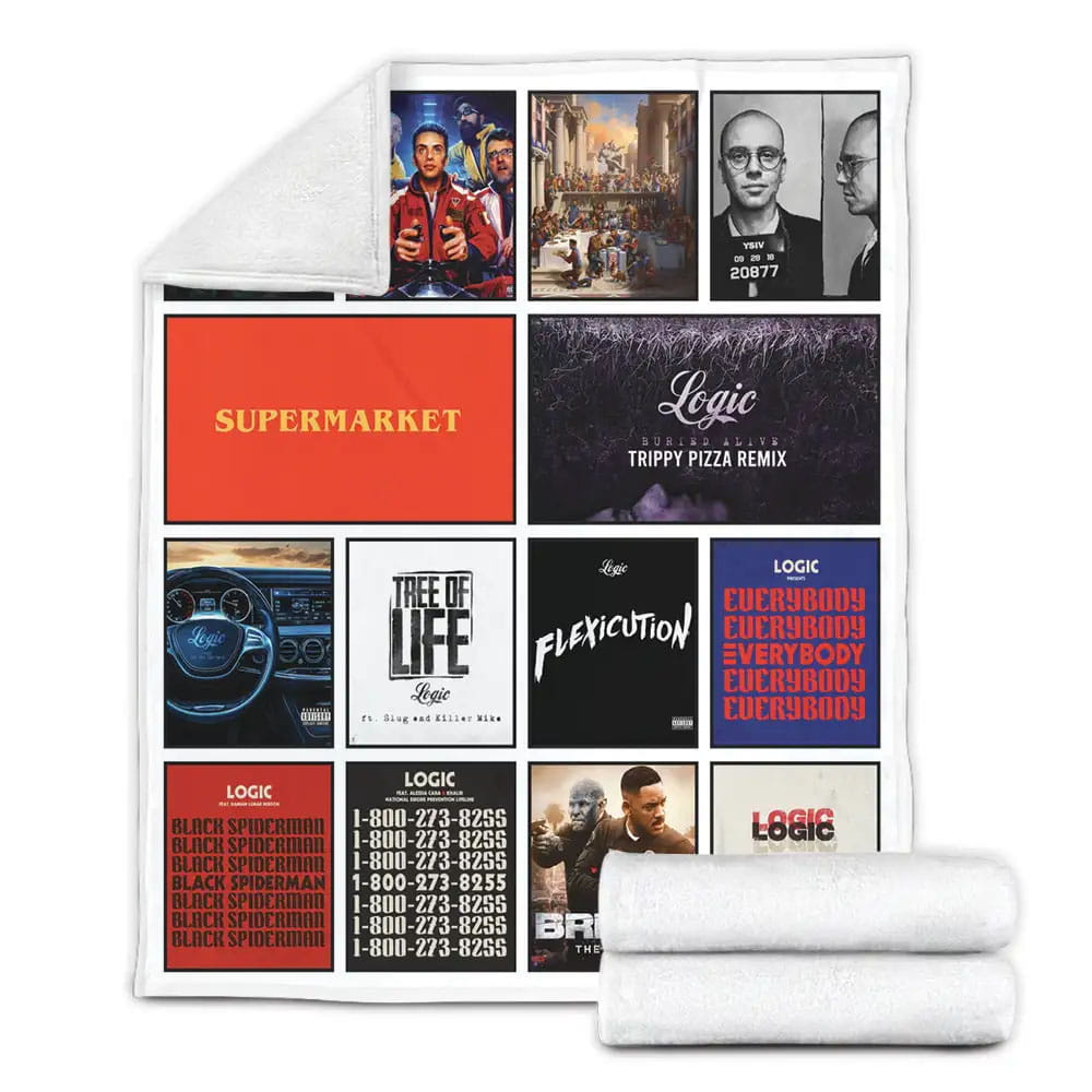 Logic Album Covers Fleece Blanket Gift For Birthday Halloween Christmas