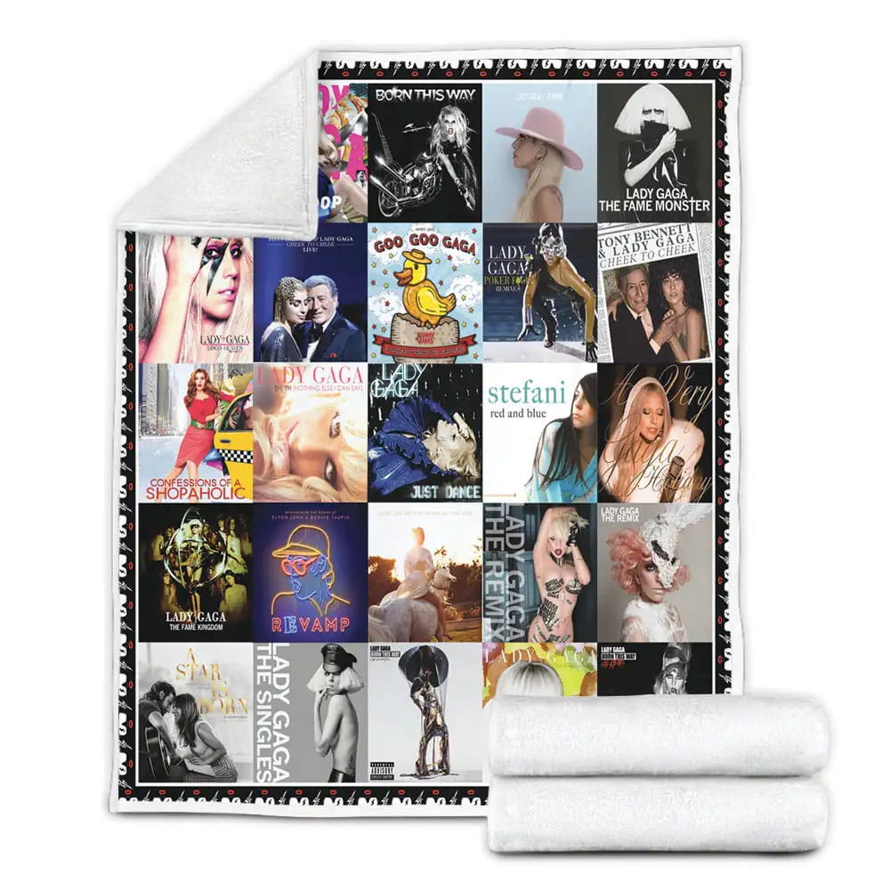 Lady Gaga Albums Cover Poster Fleece Blanket Perfect 