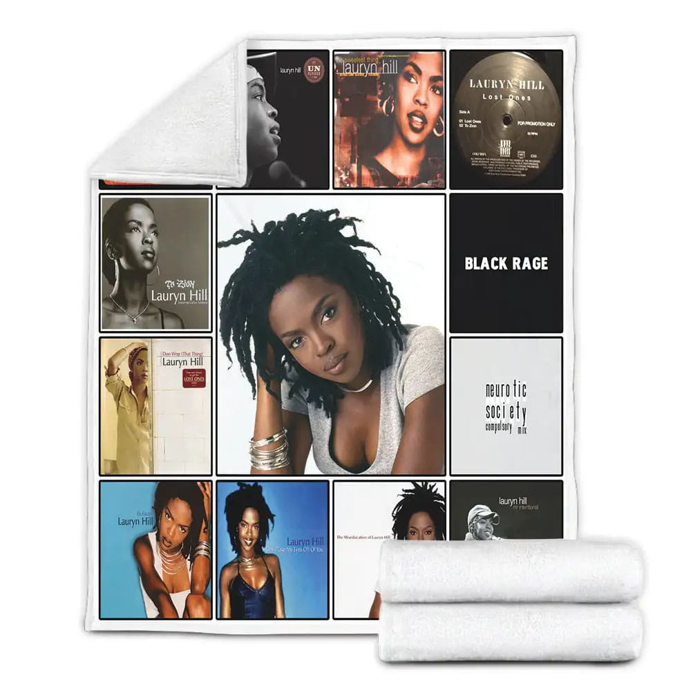 Lauryn Hill Album Covers Fleece Blanket Gift For Wife Husband Besties