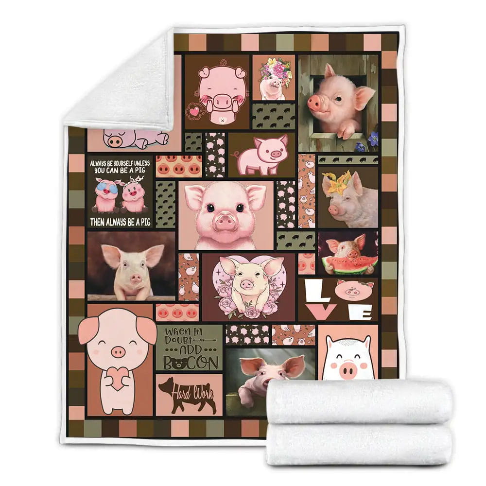 Life Is Better With Pigs Fleece Blanket Gift For Wife Husband Besties
