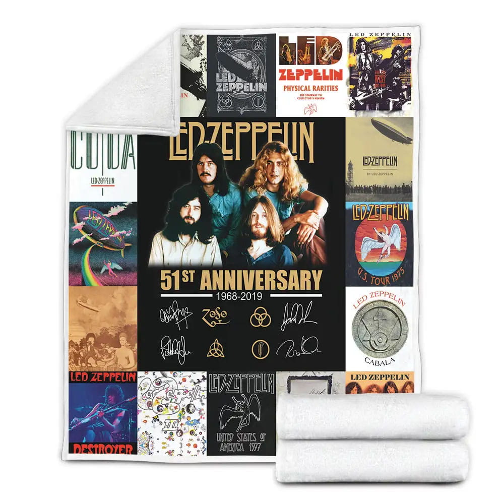 Led Zeppelin Fleece Blanket Gift For Birthday Halloween Christmas