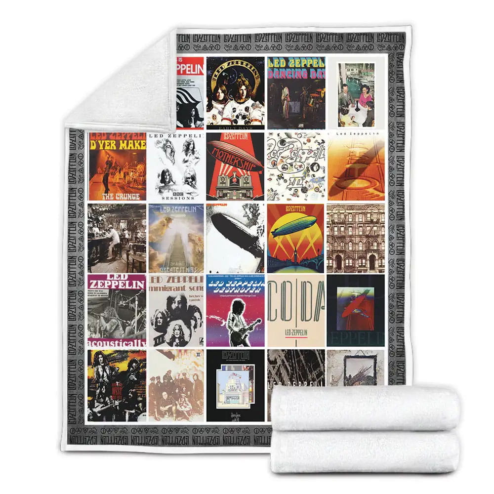 Led Zeppelin Albums Cover Poster Fleece Blanket Perfect 