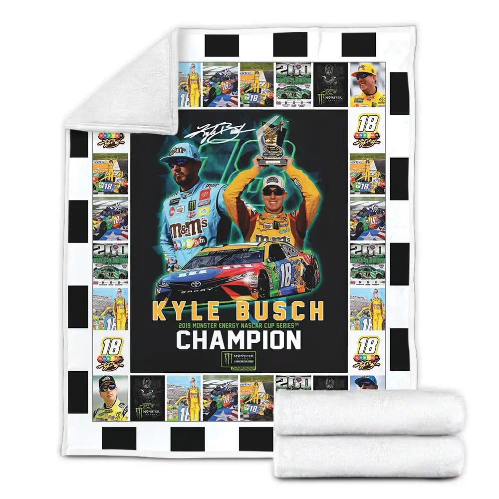 Kyle Busch Fleece Blanket Gift For Mothers Day Fathers Day