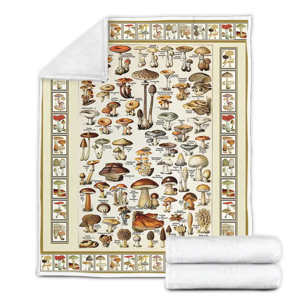 Kind Of Mushroom Fleece Blanket Gift For Mothers Day Fathers Day