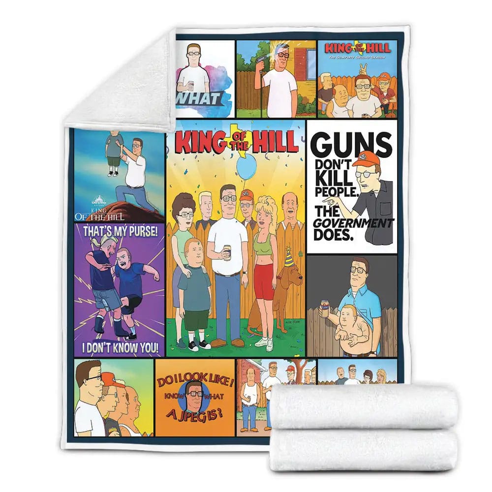 King Of The Hill Collage Fleece Blanket Gift For Mothers Day Fathers Day