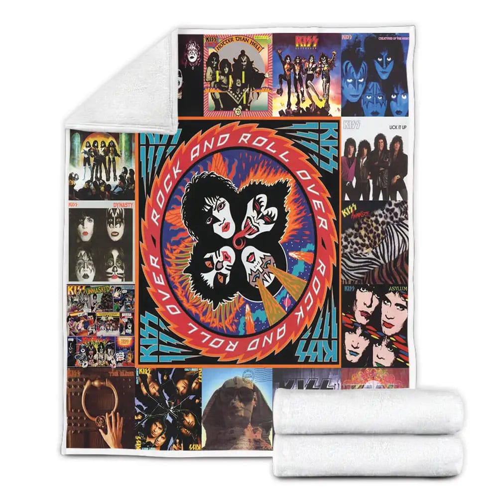 Kiss Album Covers Fleece Blanket Gift For Birthday Halloween Christmas