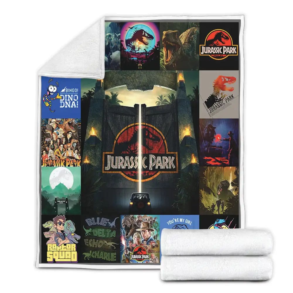 Jurassic Park Fleece Blanket Gift For Wife Husband Besties