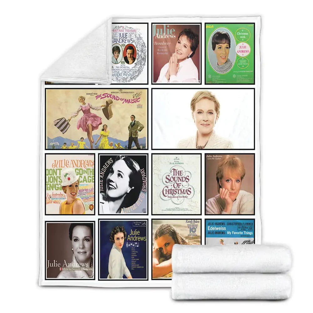 Julie Andrews Album Covers Fleece Blanket Gift For Birthday Halloween Christmas