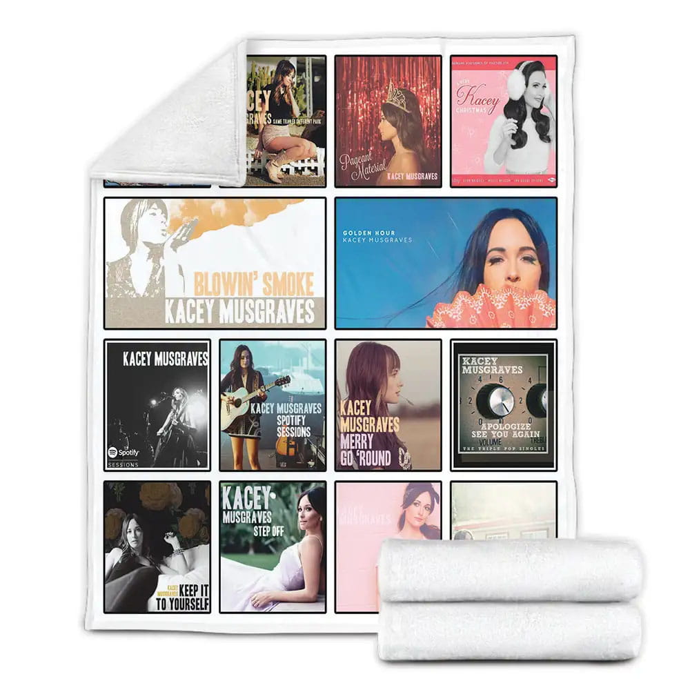 Kacey Musgraves Album Covers Fleece Blanket Gift For Birthday Halloween Christmas
