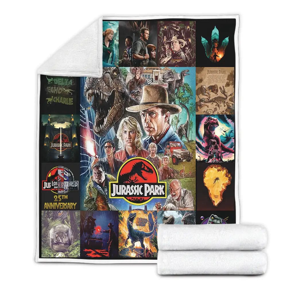 Jurassic Park Poster Fleece Blanket Gift For Mothers Day Fathers Day