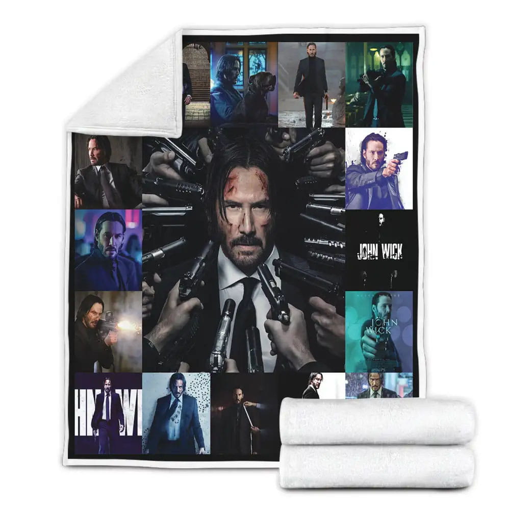 John Wick Poster Fleece Blanket Gift For Birthday Halloween Christmas