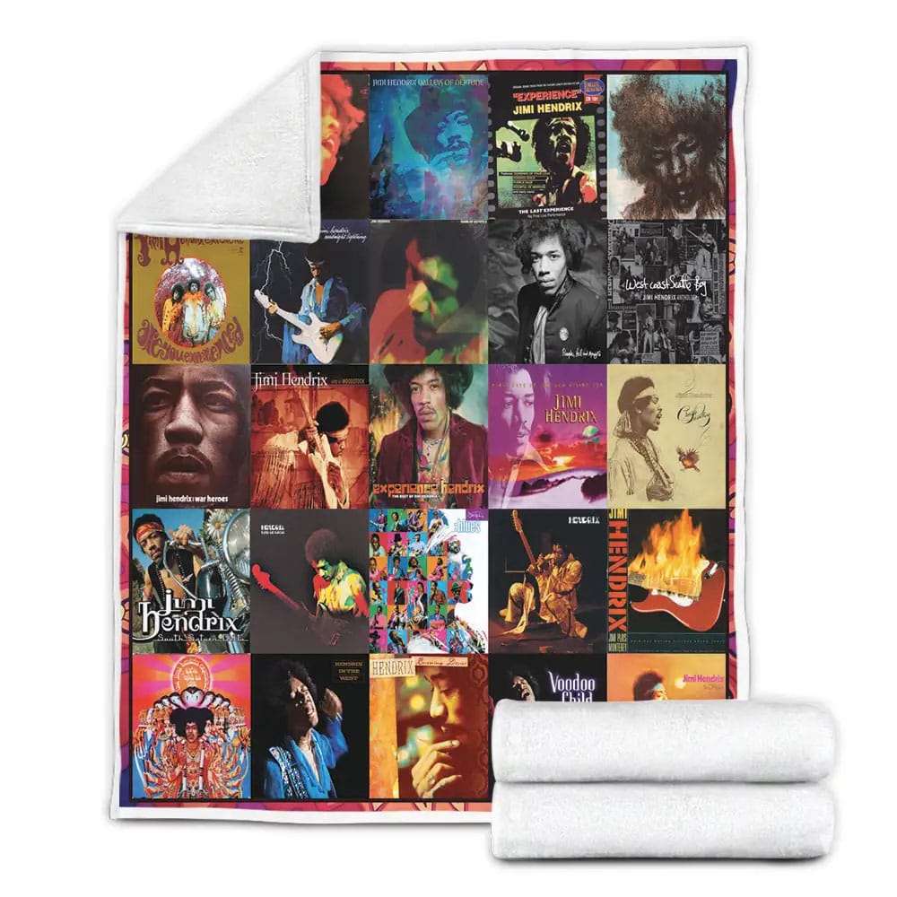 Jimi Hendrix Albums Cover Poster Fleece Blanket Gift For Mothers Day Fathers Day