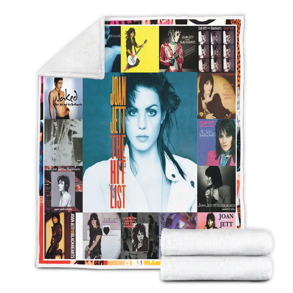 Joan Jett Albums Cover Poster Fleece Blanket Gift For Wife Husband Besties