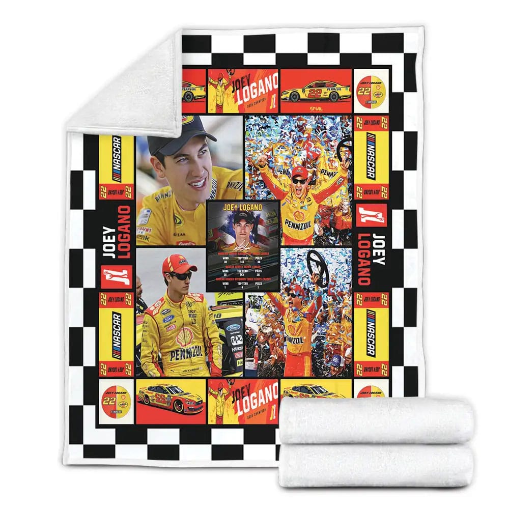 Joey Logano Fleece Blanket Gift For Birthday Halloween Christmas